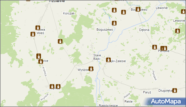 mapa Stare Bajki, Stare Bajki na mapie Targeo