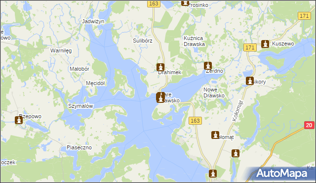 mapa Stare Drawsko, Stare Drawsko na mapie Targeo