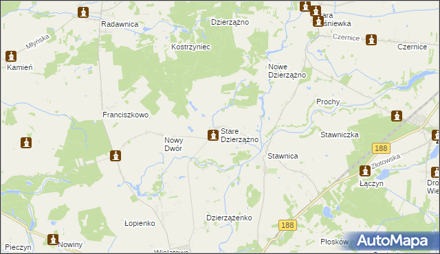 mapa Stare Dzierzążno, Stare Dzierzążno na mapie Targeo