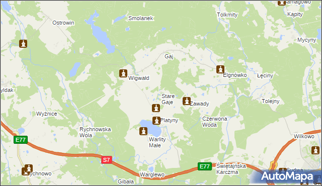 mapa Stare Gaje, Stare Gaje na mapie Targeo