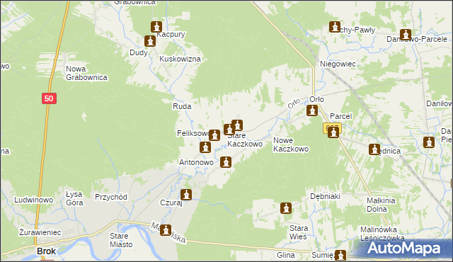 mapa Stare Kaczkowo, Stare Kaczkowo na mapie Targeo