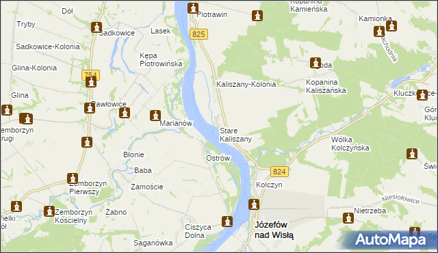 mapa Stare Kaliszany, Stare Kaliszany na mapie Targeo