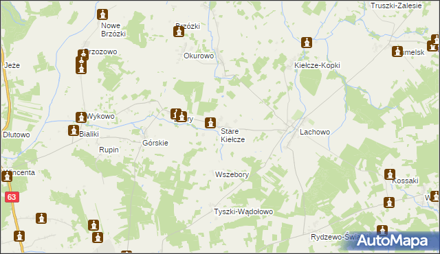 mapa Stare Kiełcze, Stare Kiełcze na mapie Targeo