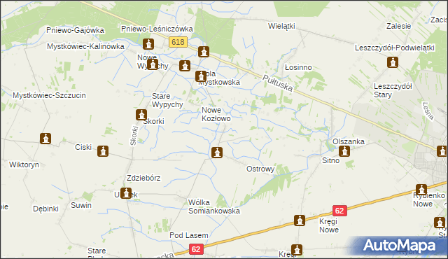 mapa Stare Kozłowo, Stare Kozłowo na mapie Targeo