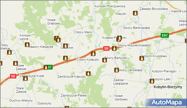 mapa Stare Krzewo, Stare Krzewo na mapie Targeo