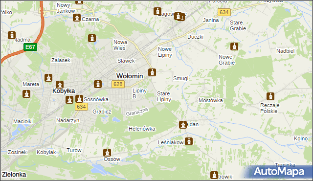 mapa Stare Lipiny, Stare Lipiny na mapie Targeo