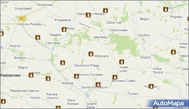 mapa Stare Łubki, Stare Łubki na mapie Targeo