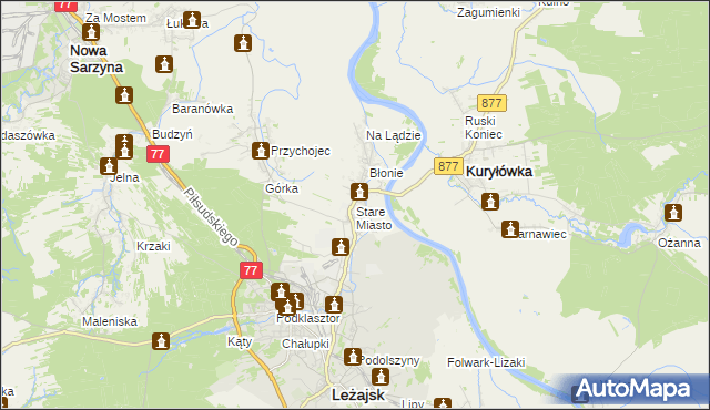 mapa Stare Miasto gmina Leżajsk, Stare Miasto gmina Leżajsk na mapie Targeo