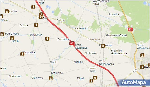 mapa Stare Nakonowo, Stare Nakonowo na mapie Targeo