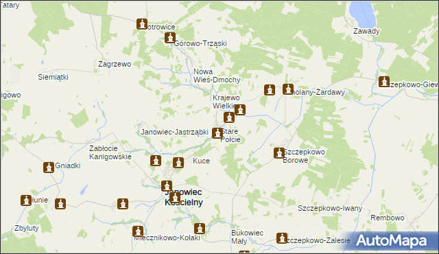 mapa Stare Połcie, Stare Połcie na mapie Targeo