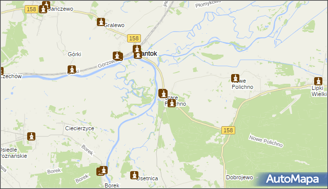 mapa Stare Polichno, Stare Polichno na mapie Targeo