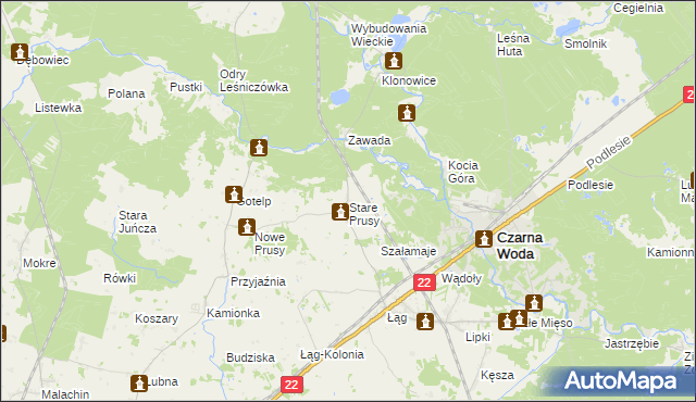 mapa Stare Prusy, Stare Prusy na mapie Targeo