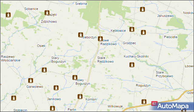 mapa Stare Radzikowo, Stare Radzikowo na mapie Targeo