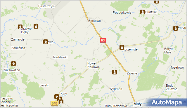 mapa Stare Rakowo, Stare Rakowo na mapie Targeo