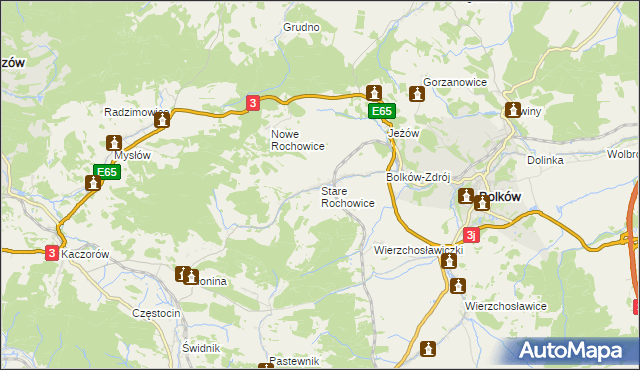 mapa Stare Rochowice, Stare Rochowice na mapie Targeo