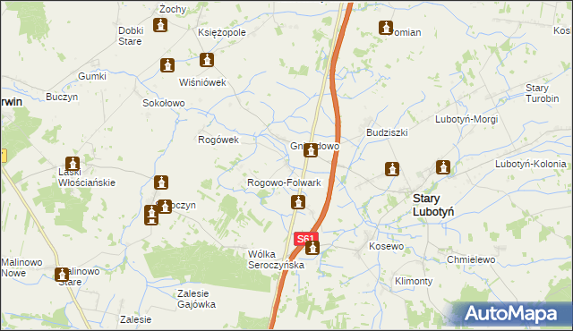 mapa Stare Rogowo, Stare Rogowo na mapie Targeo