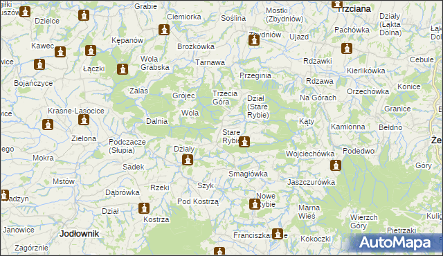 mapa Stare Rybie, Stare Rybie na mapie Targeo