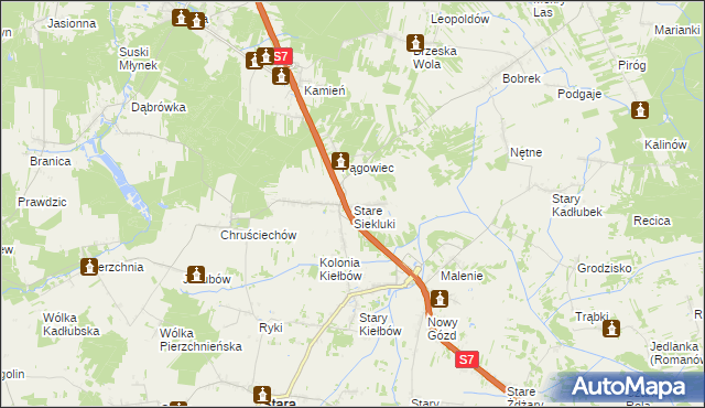 mapa Stare Siekluki, Stare Siekluki na mapie Targeo