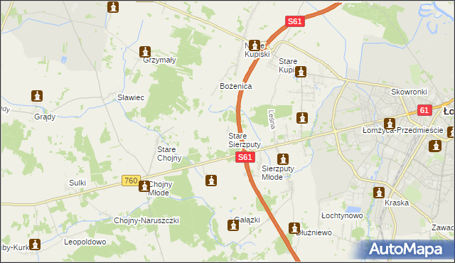 mapa Stare Sierzputy, Stare Sierzputy na mapie Targeo