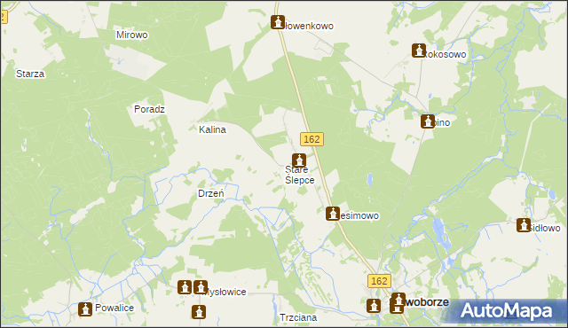 mapa Stare Ślepce, Stare Ślepce na mapie Targeo