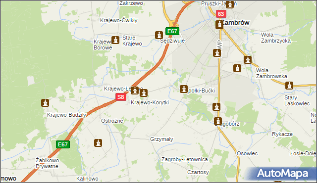 mapa Stare Wądołki, Stare Wądołki na mapie Targeo