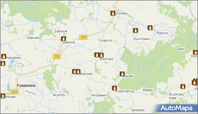 mapa Starkowo gmina Ustka, Starkowo gmina Ustka na mapie Targeo