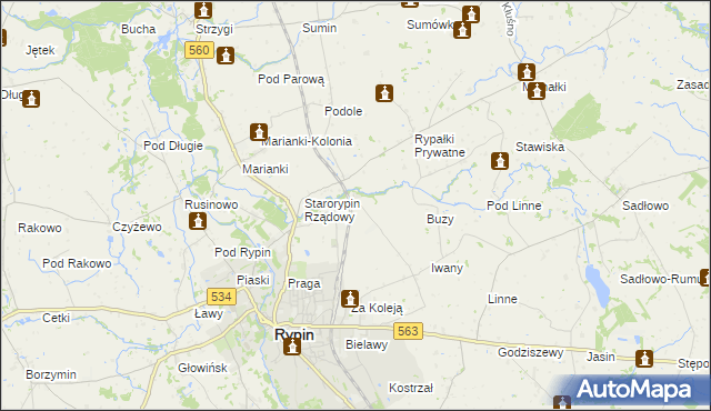 mapa Starorypin Prywatny, Starorypin Prywatny na mapie Targeo