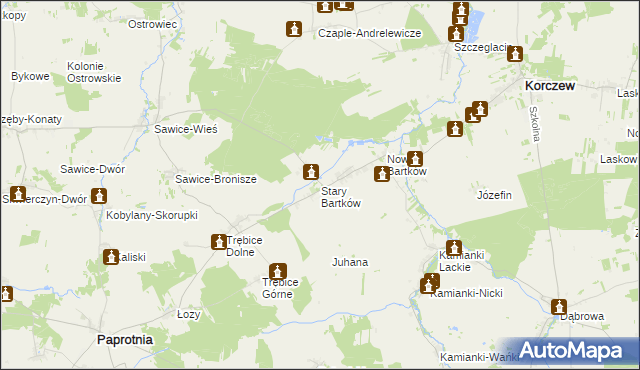 mapa Stary Bartków, Stary Bartków na mapie Targeo