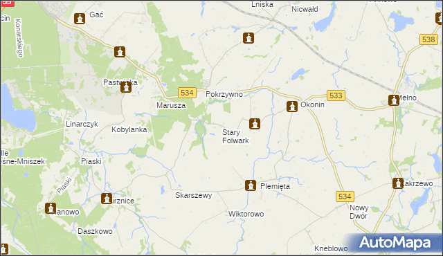 mapa Stary Folwark gmina Grudziądz, Stary Folwark gmina Grudziądz na mapie Targeo