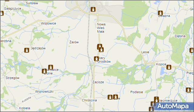 mapa Stary Grodków, Stary Grodków na mapie Targeo