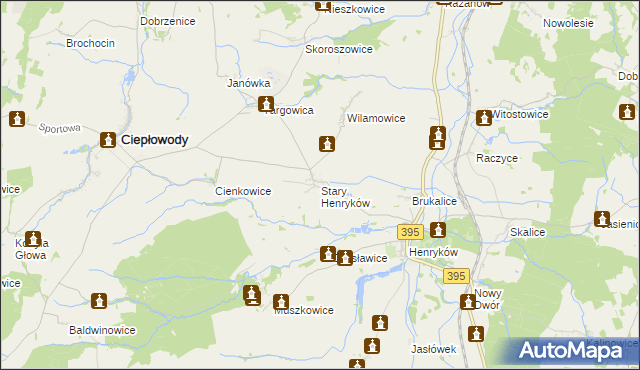 mapa Stary Henryków, Stary Henryków na mapie Targeo