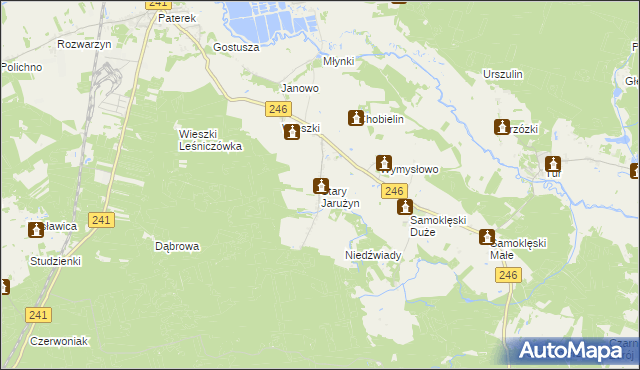 mapa Stary Jarużyn, Stary Jarużyn na mapie Targeo