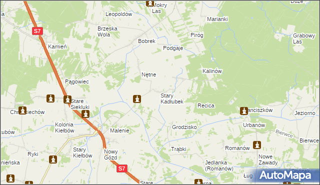 mapa Stary Kadłubek, Stary Kadłubek na mapie Targeo