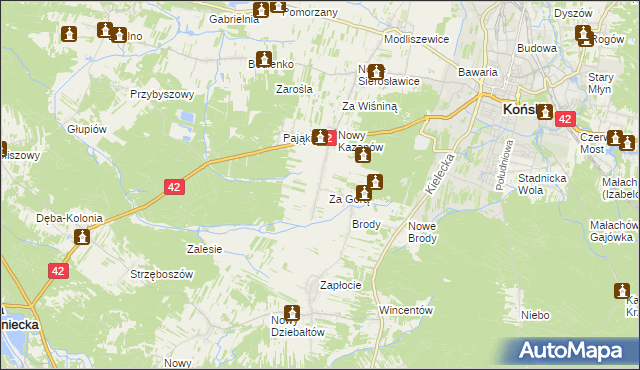 mapa Stary Kazanów, Stary Kazanów na mapie Targeo