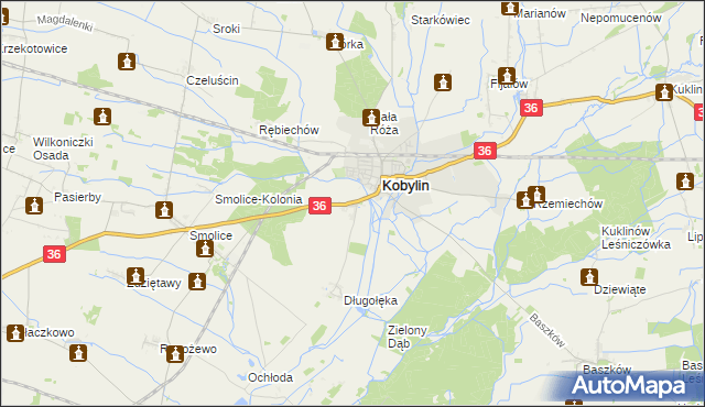 mapa Stary Kobylin, Stary Kobylin na mapie Targeo