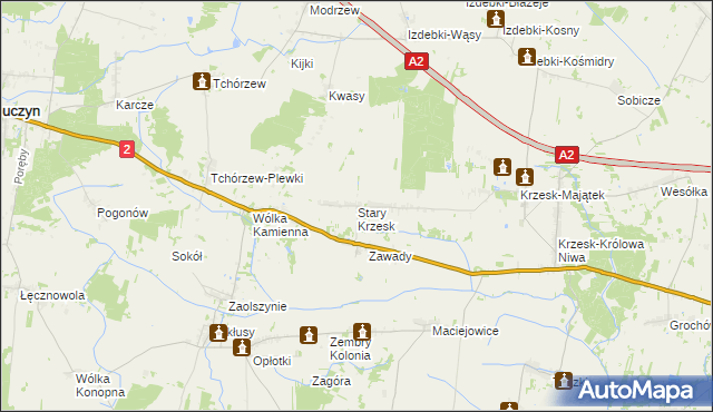 mapa Stary Krzesk, Stary Krzesk na mapie Targeo