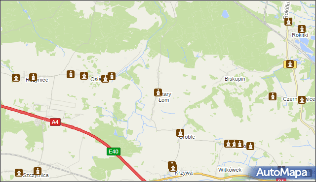 mapa Stary Łom, Stary Łom na mapie Targeo