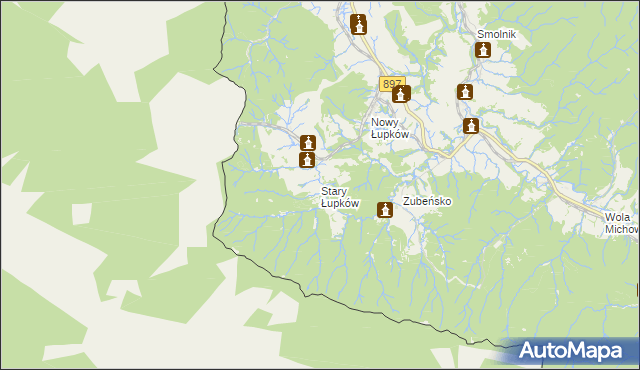 mapa Stary Łupków, Stary Łupków na mapie Targeo