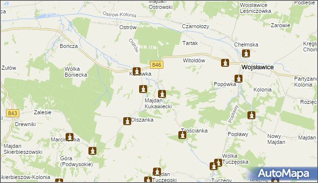 mapa Stary Majdan gmina Wojsławice, Stary Majdan gmina Wojsławice na mapie Targeo