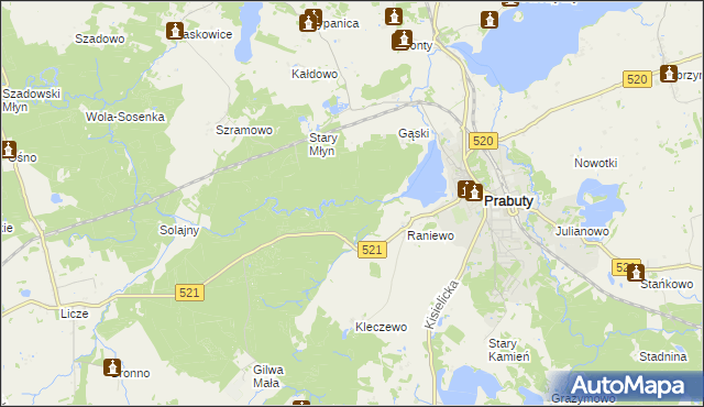 mapa Stary Młyn gmina Prabuty, Stary Młyn gmina Prabuty na mapie Targeo