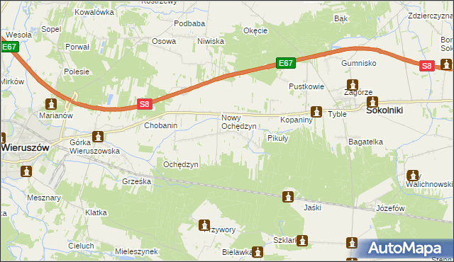 mapa Stary Ochędzyn, Stary Ochędzyn na mapie Targeo