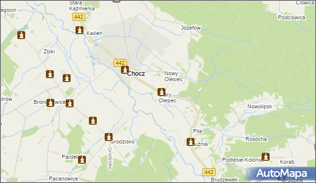 mapa Stary Olesiec, Stary Olesiec na mapie Targeo