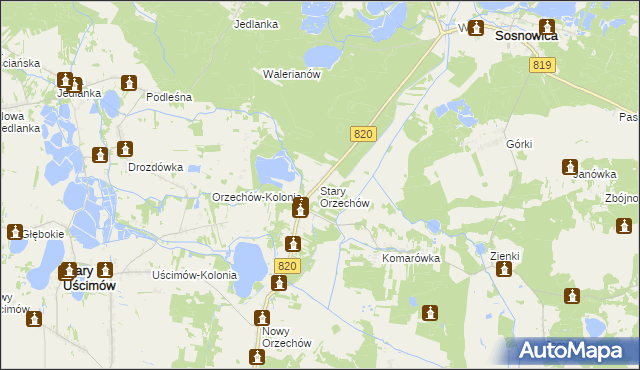 mapa Stary Orzechów, Stary Orzechów na mapie Targeo