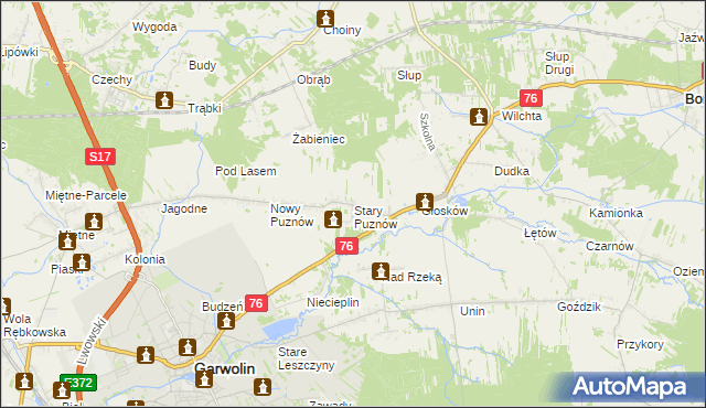 mapa Stary Puznów, Stary Puznów na mapie Targeo