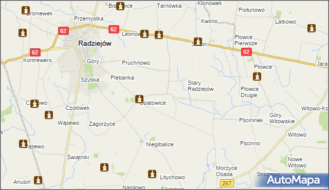 mapa Stary Radziejów Kolonia, Stary Radziejów Kolonia na mapie Targeo