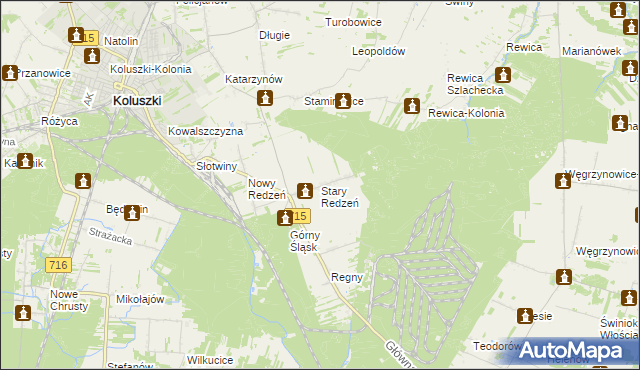 mapa Stary Redzeń, Stary Redzeń na mapie Targeo