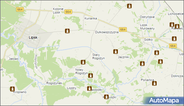 mapa Stary Rogożyn, Stary Rogożyn na mapie Targeo