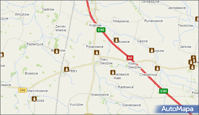 mapa Stary Śleszów, Stary Śleszów na mapie Targeo