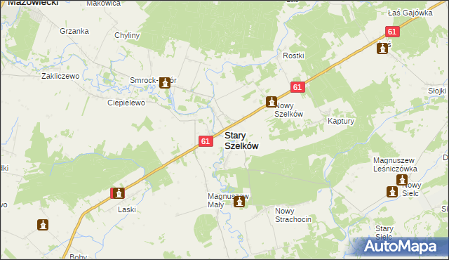 mapa Stary Szelków, Stary Szelków na mapie Targeo