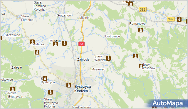 mapa Stary Waliszów, Stary Waliszów na mapie Targeo